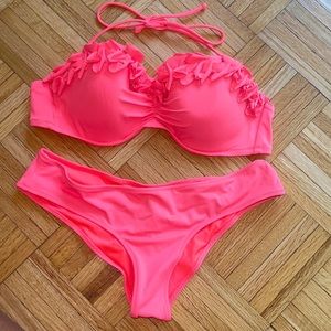 Victoria Secret’s neon pink two piece bikini (Top 36C, bottom small)